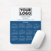 2026 Calendar Company Logo und Text blau weiß Mousepad (Mit Mouse)