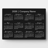 2026 Calendar Company Name Black Desktop Fotoplatte (Vorderseite)