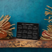 2026 Calendar Company Name Black Desktop Fotoplatte (Seite)