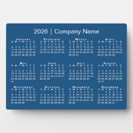2026 Calendar Company Name Blue Desktop Fotoplatte