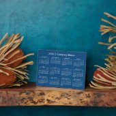 2026 Calendar Company Name Blue Desktop Fotoplatte (Seite)