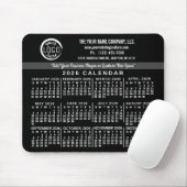 2026 Calendar Custom Business Logo Name Easy Black Mousepad (Mit Mouse)