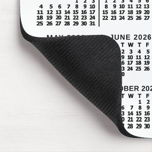 2026 Calendar Custom Business Logo Name Easy White Mousepad (Ecke)