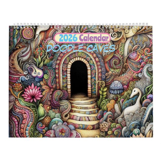 2026 Calendar Doodle Caves Art Calendar Kalender (Titelbild)