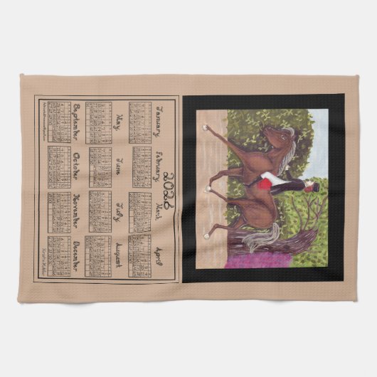 2026 Calendar Dressage Horse Sport Fabric Font Geschirrtuch (Horizontal)