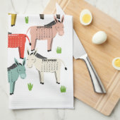 2026 Calendar Earth Tones Donkey Geschirrtuch (Viertel Falte)