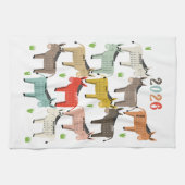 2026 Calendar Earth Tones Donkey Geschirrtuch (Horizontal)