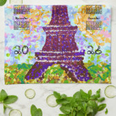 2026 Calendar Eiffel Tower Pointillism Landscape Geschirrtuch (Gefaltet)