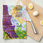 2026 Calendar Eiffel Tower Pointillism Landscape Geschirrtuch (Viertel Falte)