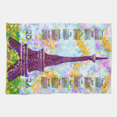2026 Calendar Eiffel Tower Pointillism Landscape Geschirrtuch (Horizontal)