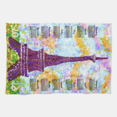 2026 Calendar Eiffel Tower Pointillism Landscape Geschirrtuch (Horizontal)