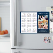 2026 Calendar Family Foto Modernes Blue Magnetic Magnetkarte