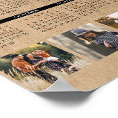 2026 Calendar Family Photo Collage Rustic Kraft Poster (Ecke)