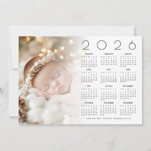 2026 Calendar Foto Overlay Baby Happy New Year Feiertagskarte