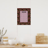 2026 Calendar Full Year Cone Flowers Poster (Küche)