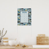 2026 Calendar Full Year Floral Butterflies Poster (Küche)