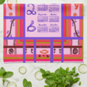 2026 Calendar Girl Power Curvy Plaid Frame Geschirrtuch (Gefaltet)