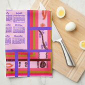 2026 Calendar Girl Power Curvy Plaid Frame Geschirrtuch (Viertel Falte)