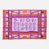 2026 Calendar Girl Power Curvy Plaid Frame Geschirrtuch (Horizontal)