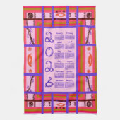 2026 Calendar Girl Power Curvy Plaid Frame Geschirrtuch (Vertikal)