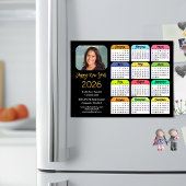 2026 Calendar Gold Black Business Foto Magnetic Magnetkarte