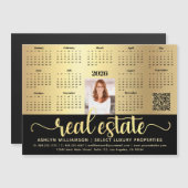 2026 Calendar Gold Real Anwesen QR Code Magnet (Vorne/Hinten)
