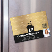 2026 Calendar Gold Realtor Foto QR Code Magnet