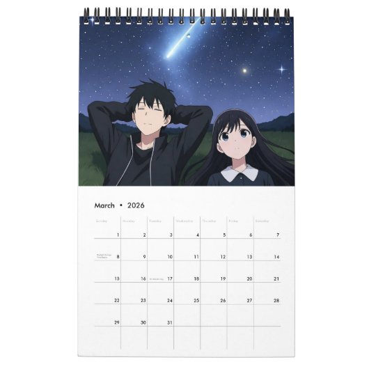 2026 Calendar (Images created by Grok) Kalender (Mär 2026)