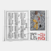 2026 Calendar Imagine Peace Photo LOVE Fabric Font Geschirrtuch (Horizontal)