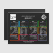 2026 Calendar Logo QR Code Modern Business Promo Magnetkarte (Vorne/Hinten)