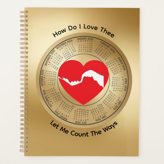 2026 Calendar Lovers' How Do I Love Thee Planner Planer (Vorderseite)