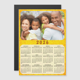 2026 Calendar Magnet Family Foto Gelb