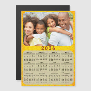 2026 Calendar Magnet Family Foto Gelb