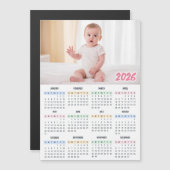 2026 Calendar Modern Custom Photo Magnet (Vorne/Hinten)