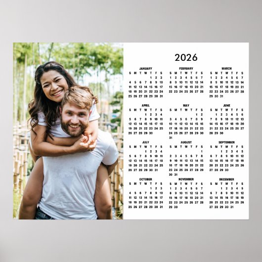 2026 Calendar Modern Simple Photo Poster (Vorne)