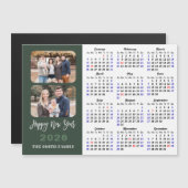 2026 Calendar Modernes Magazin Green 2 Foto Magnet (Vorne/Hinten)