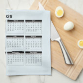 2026 Calendar of a Horse and Girl in Winter Snow Geschirrtuch (Viertel Falte)