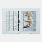 2026 Calendar of a Horse and Girl in Winter Snow Geschirrtuch (Horizontal)