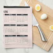 2026 Calendar of a Sunset on Lake with Silhouette Geschirrtuch (Viertel Falte)