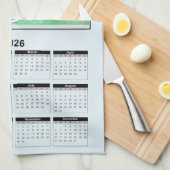 2026 Calendar of Van Gogh Blue Flowers in Vase Geschirrtuch (Viertel Falte)