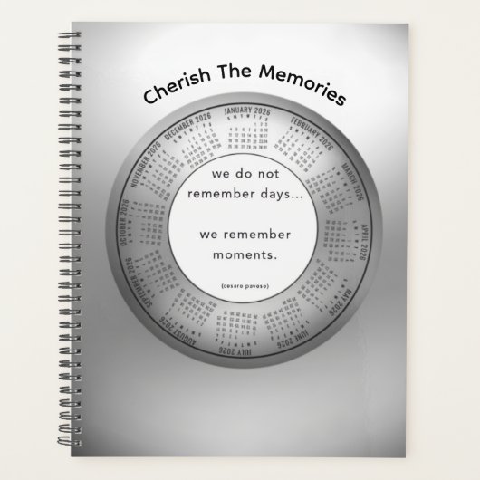 2026 Calendar Planner quote We Remember Moments Planer (Vorderseite)