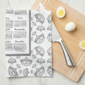 2026 Calendar Queen of Hearts Silver Tiara Fabric  Geschirrtuch (Viertel Falte)