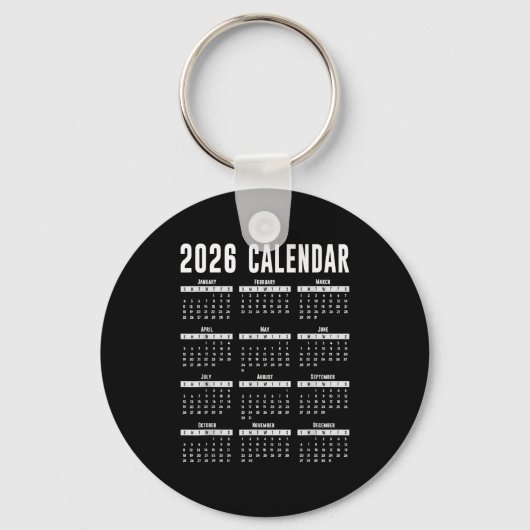 2026 Calendar Shirt 26 Calendar 2026 Schlüsselanhänger (Vorderseite)