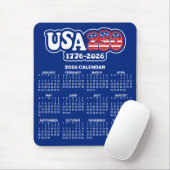 2026 Calendar - Spirit of 76 - America's USA 250 Mousepad (Mit Mouse)