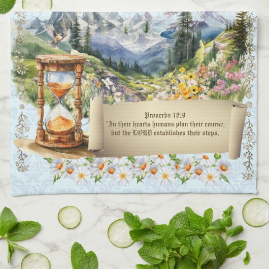 2026 Calendar Towel Alps Mountains Proverbs Geschirrtuch (Gefaltet)