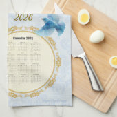2026 Calendar Towel Bluebirds Birdhouse Ecc 3:11 Geschirrtuch (Viertel Falte)