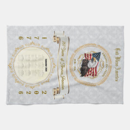 2026 Calendar Towel God Bless America 250 Years Geschirrtuch