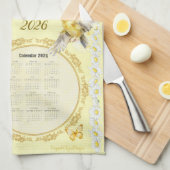 2026 Calendar Towel Goldfinch Trust in the Lord Geschirrtuch (Viertel Falte)