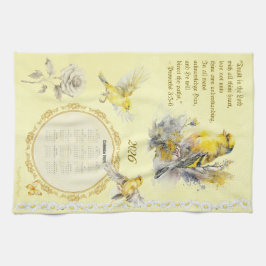 2026 Calendar Towel Goldfinch Trust in the Lord  Geschirrtuch