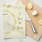2026 Calendar Towel In God We Trust Geschirrtuch (Viertel Falte)